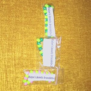 Green packed bracelets